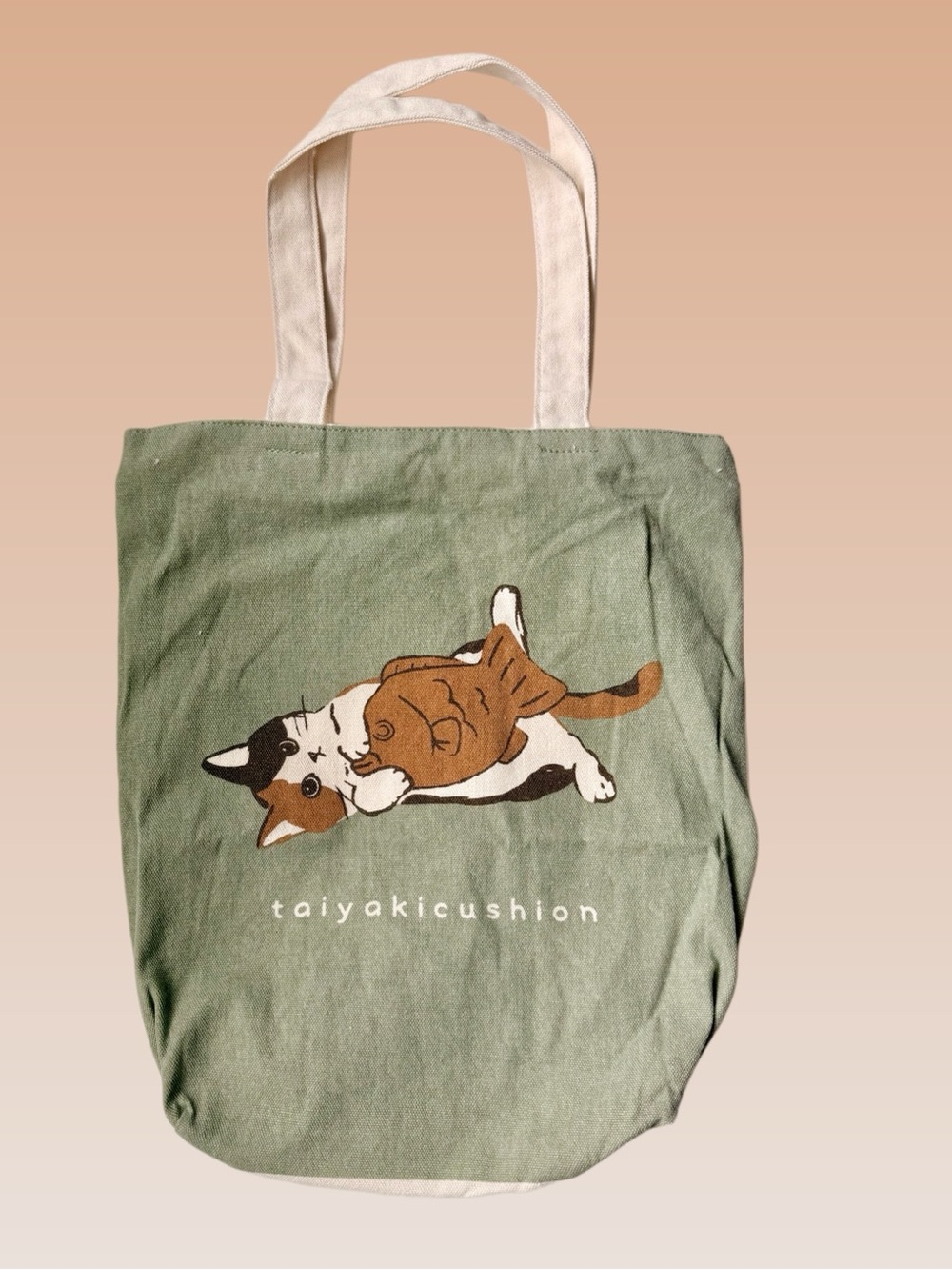 Cotton canvas with zipper closure cute cat design